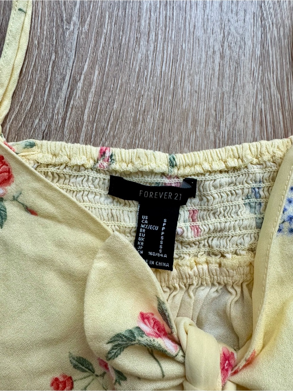 Forever 21 Yellow Floral Tie-Front Camisole - Picture 5 of 5